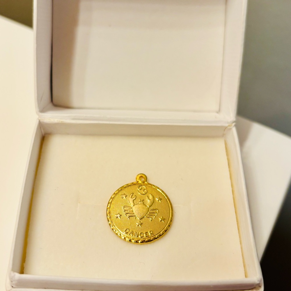 3/$30 Cancer Zodiac Pendant gold tone